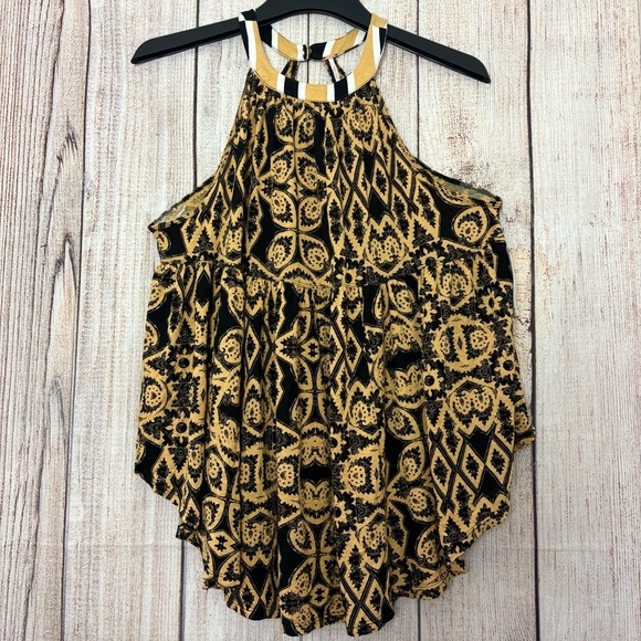 Free People Womens Printed Sleeveless Halter Tank Top size Small - Picture 3 of 13